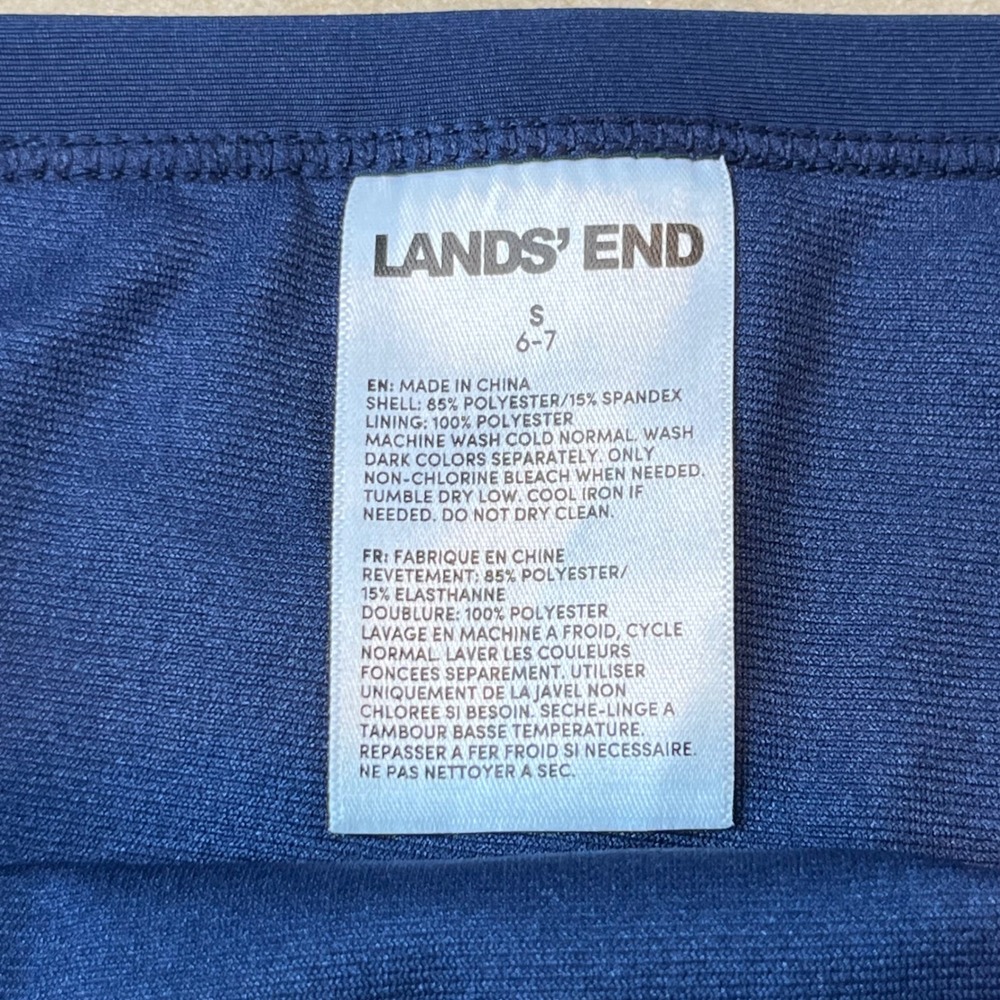 Lands End Girls Rainbow Shell Print Two Piece Swimsuit Navy Blue Size S 6-7 - Picture 5 of 6